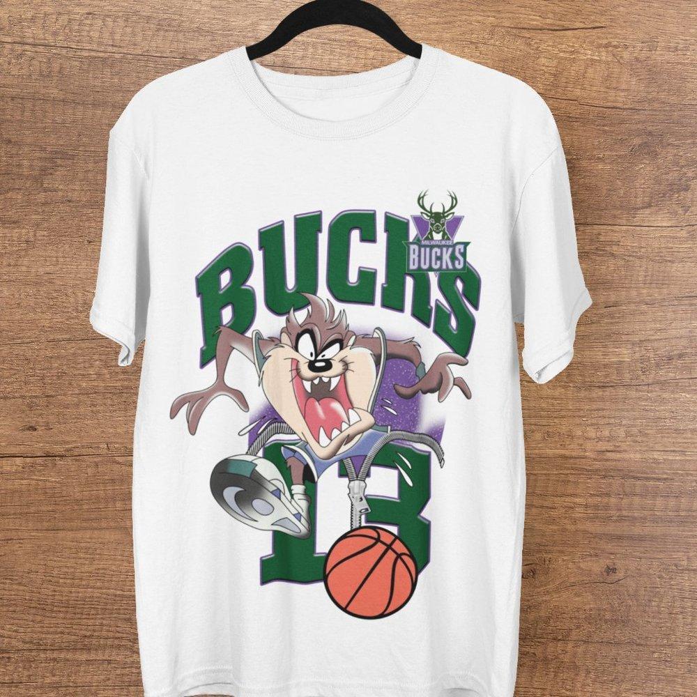 N-Ba Milwaukee Bucks Looney Tunes Unisex Crewneck Shirt, Milwaukee Bucks Basket